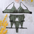 Snake print comfortable back shaping sexy lingerie split set