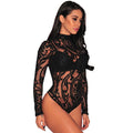 Ladies Bodysuit Top Woman Long Sleeve Rompers Bodysuit