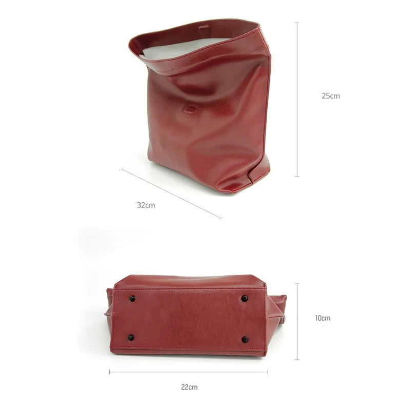 Large capacity women's handbag new trend simple rolled edge envelope bag fashionable temperament hand-held bag for women