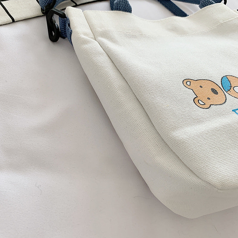 Large Capacity High School And University Class Canvas Bag Japanese Literary Retro Tote Bag Summer Girl Hand Held Shoulder Bag
