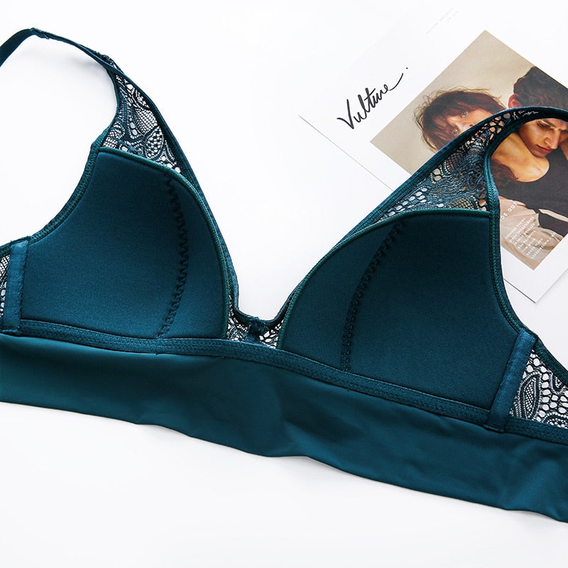 Sexy Lace lingerie Wireless Bras For Women Push Up Bra Set Jacquard Sexy Underwear