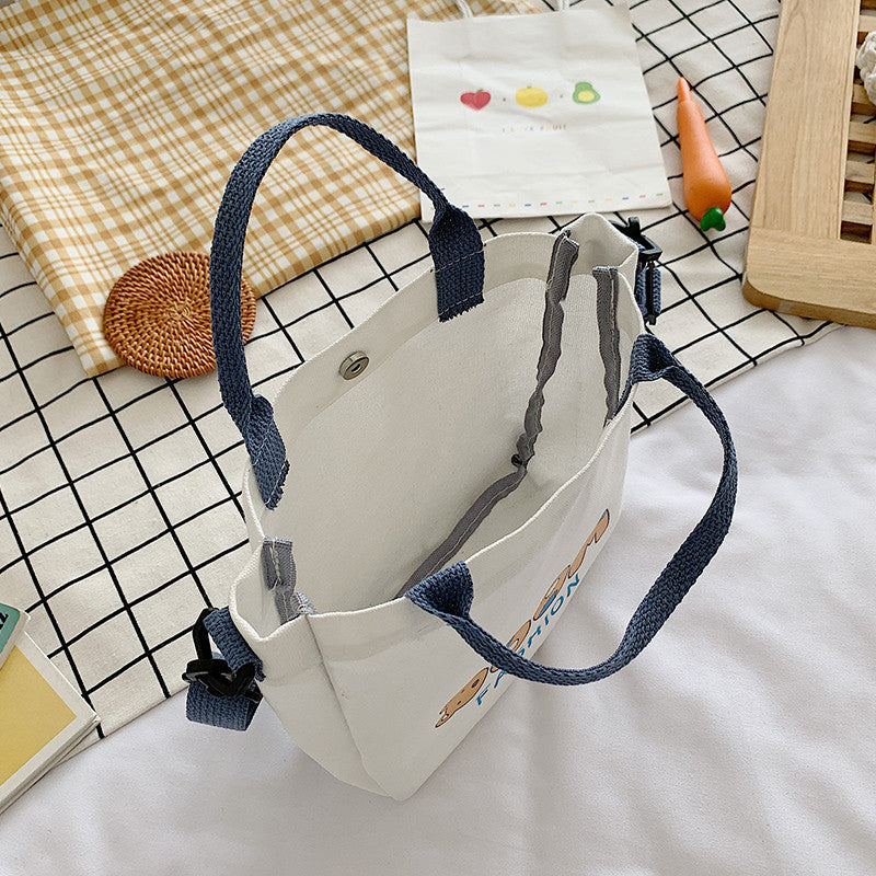 Large Capacity High School And University Class Canvas Bag Japanese Literary Retro Tote Bag Summer Girl Hand Held Shoulder Bag