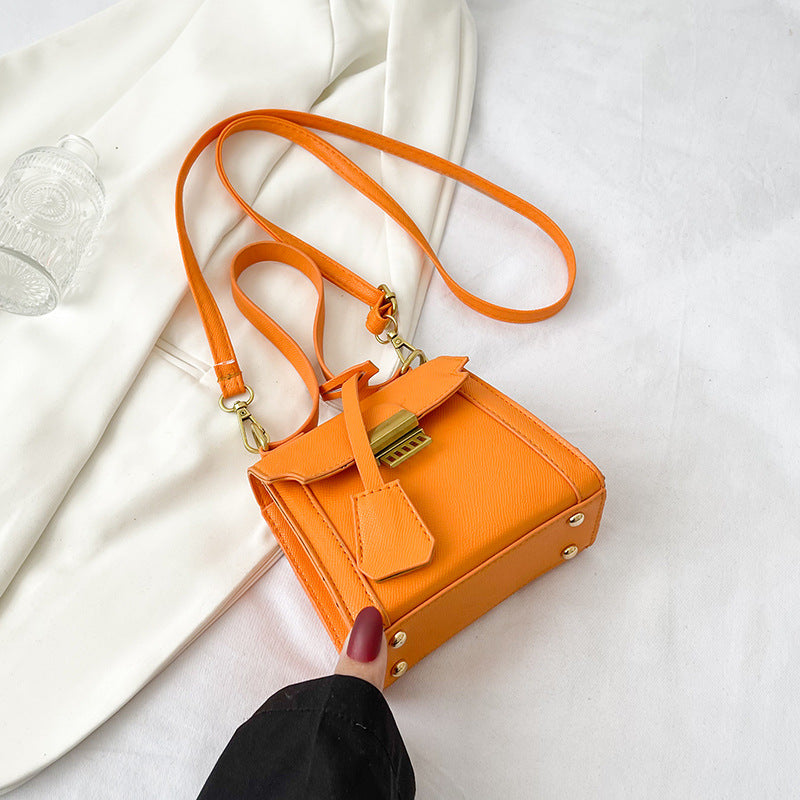 Textured Small Bag Mini Women's Bag New Fashion Korean Style One-Shoulder Messenger Bag Western Style Casual Hand-Held Small Square Bag