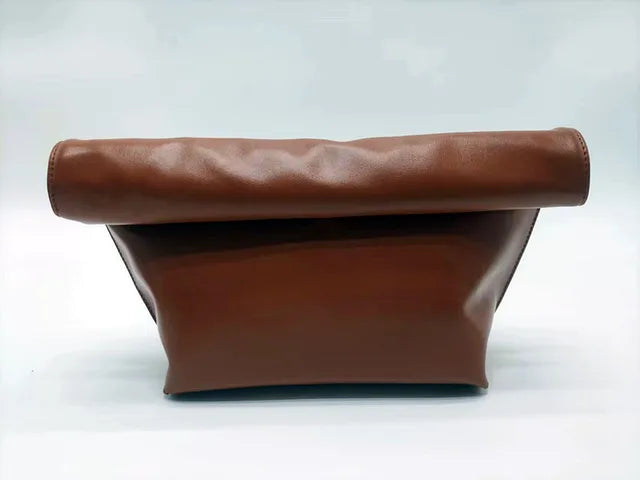 Large capacity women's handbag new trend simple rolled edge envelope bag fashionable temperament hand-held bag for women