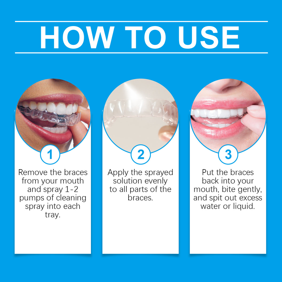 Denture Cleaner Spray, Denture Cleaner Cosmetic Teeth Denture Cleaner Spray Portable