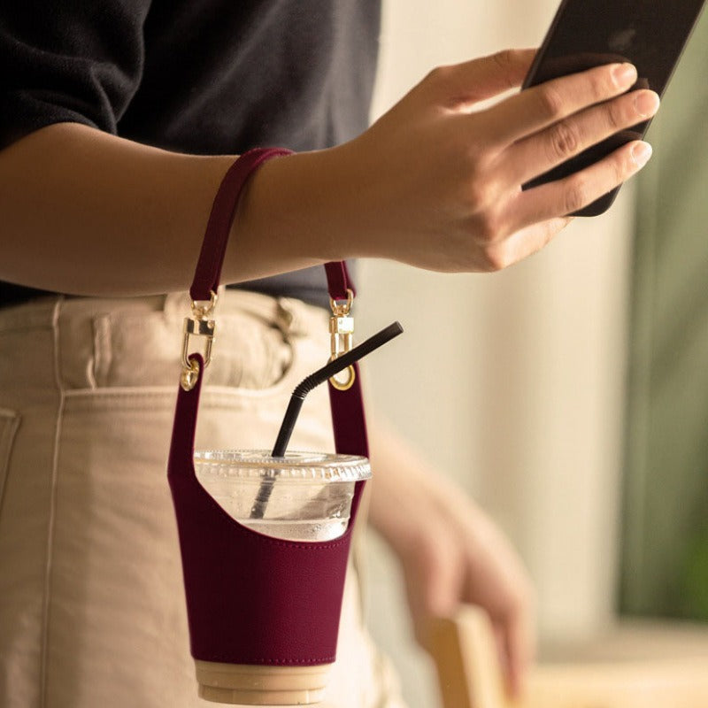 Adjustable Cup Carrier with Metal Buckle – Three Colours