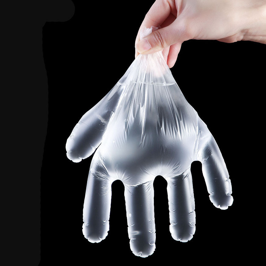 Extra Thick Disposable Gloves Transparent Plastic PE Gloves Food Grade Crayfish Catering Beauty Salon Gloves