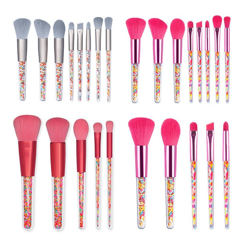 5/8pcs Mini Candy Makeup Brushes Soft Eyeshadow Powder Blush Eyebrow Brush Set Candy Theme Small Cosmetic Compensation Tools