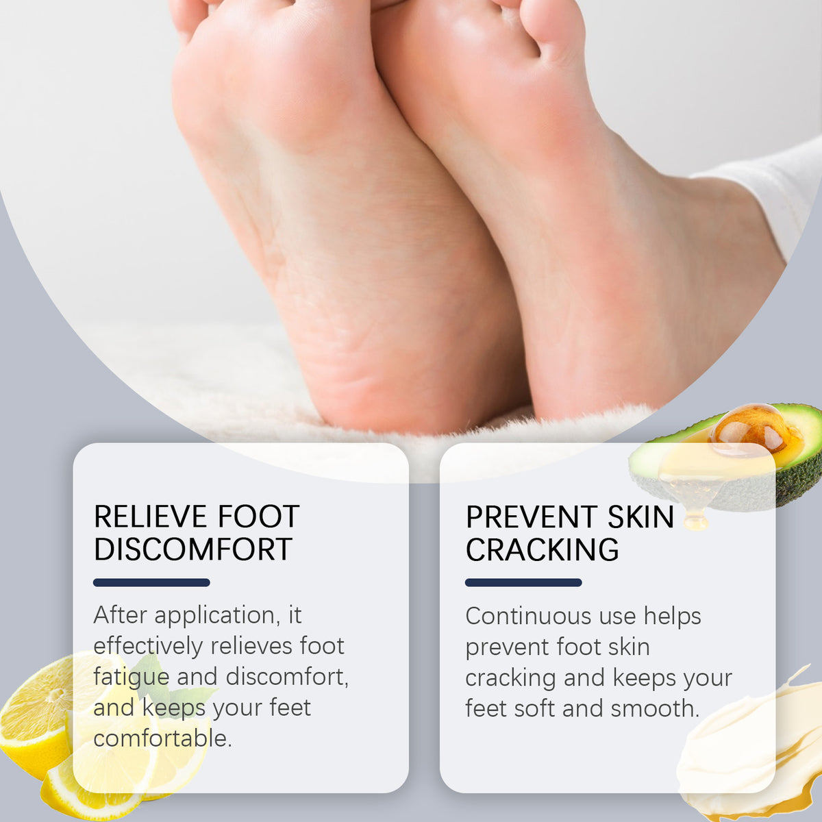 Nourishing Foot Care Cream, Soothing Dry Feet Moisturizing Moisturizing Exfoliating Tender Foot Care Cream