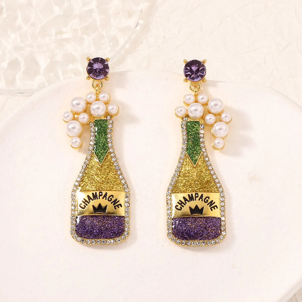 Luxury Carnival Cute Wine Bottle Earrings for Woman