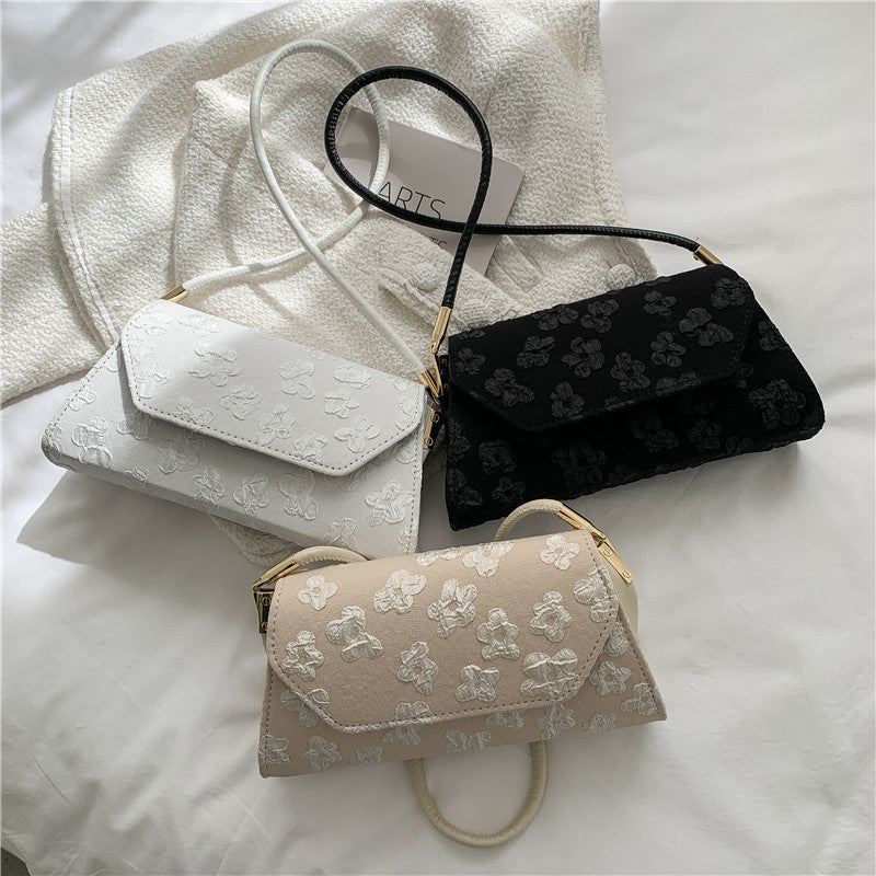Small Polyester Shoulder Bag – Black, Khaki or White