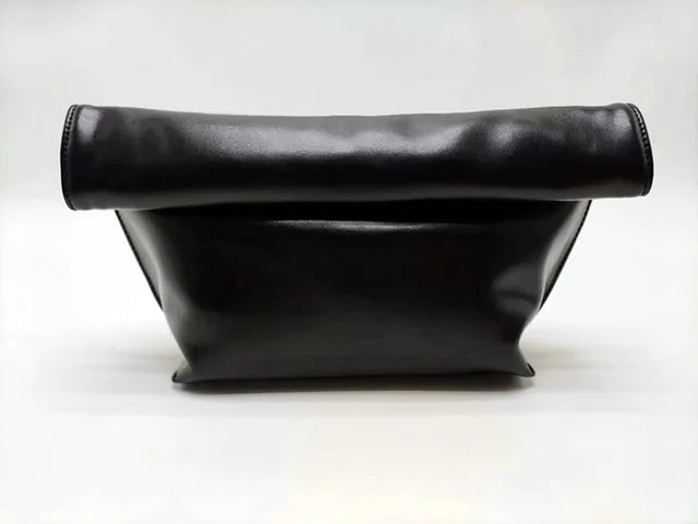 Large capacity women's handbag new trend simple rolled edge envelope bag fashionable temperament hand-held bag for women