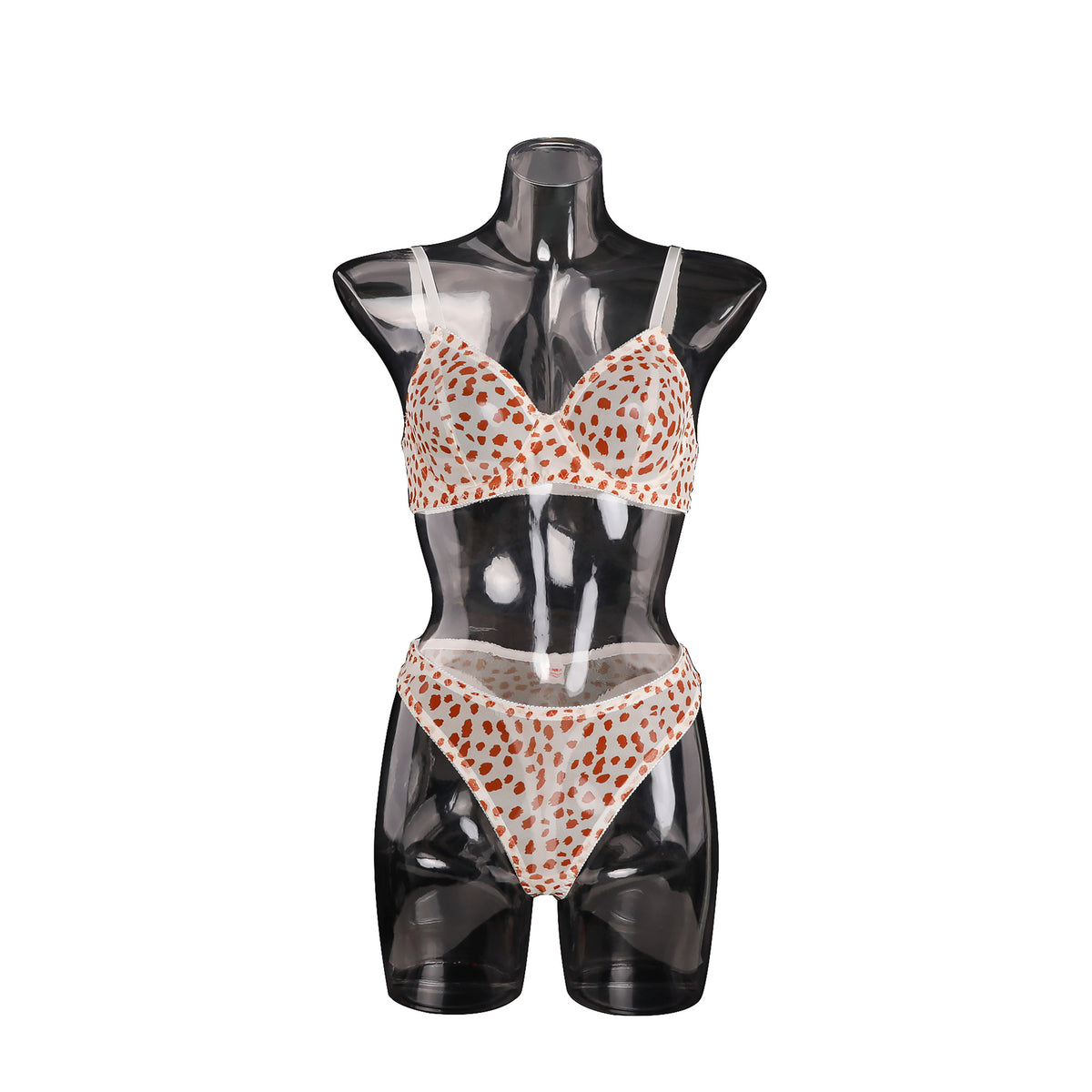 Knitted Underwire Two-Piece Set with Small Floral Print Sexy Lingerie
