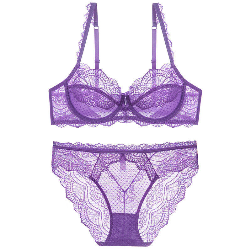 Sexy Lingerie Thin Pure Desire Lace Plus Size Women's Large Chest Minimizer Push-Up Bra