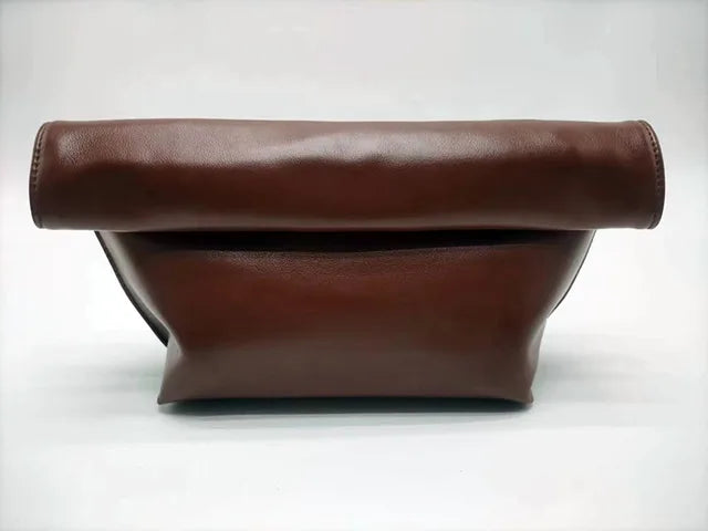 Large capacity women's handbag new trend simple rolled edge envelope bag fashionable temperament hand-held bag for women