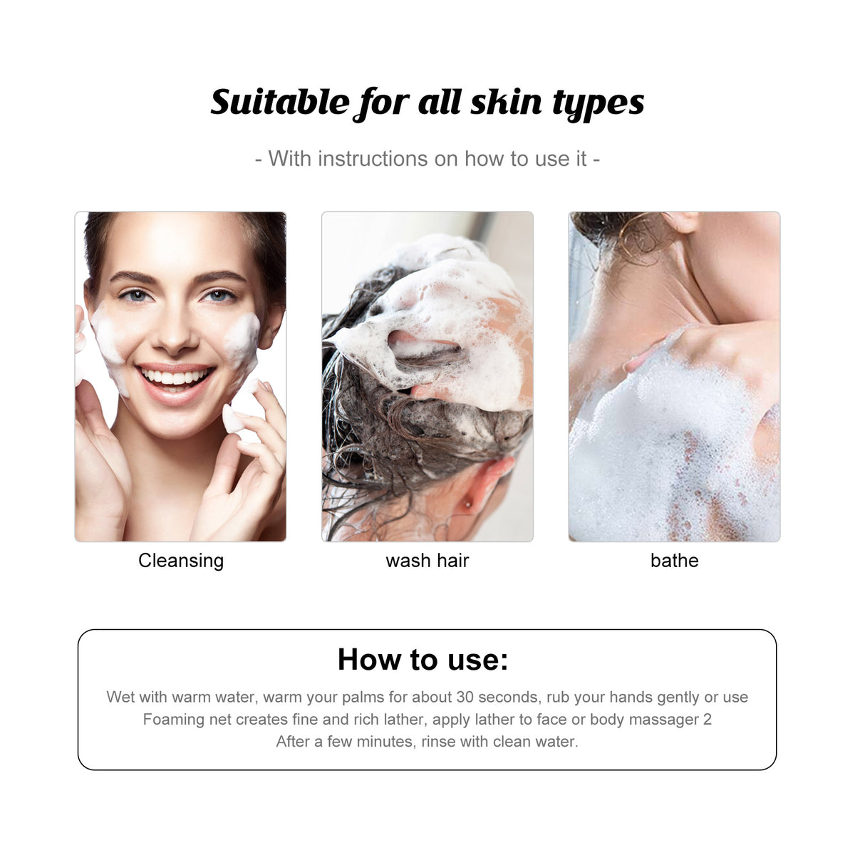 Facial Cleansing Soap Face Gentle Cleansing Body Back Acne Care Skin Bath Soap