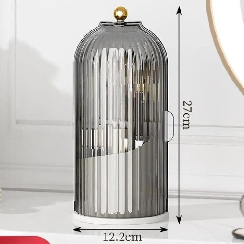 Birdcage Pen Holder Storage Rack Dust-proof Divided Desktop Cosmetic Storage Box