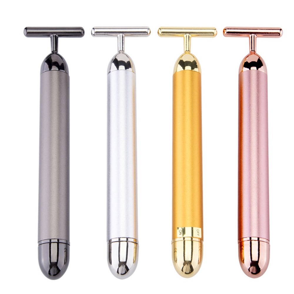 Vibration Facial Specialized Beauty T-shaped Massage Stick 24K Electric Gold Stick