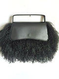 Autumn and winter hairy beach lamb bag, hand-held crossbody plush tassel bag, stylish fashion bag