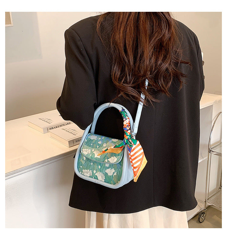 Graffiti Palette Women's Bag New Fashion Hand-Held Shoulder Bag Small Square Bag Armpit Single Shoulder Messenger Bag