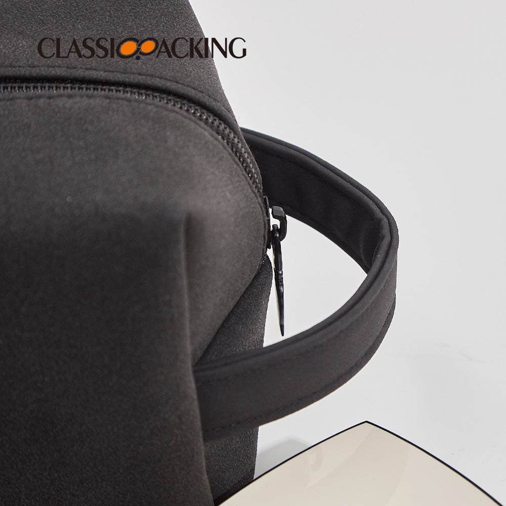 Business Simple Black PU Leather Cosmetic Storage Bag Male Neutral Wash Bag Square Portable Portable Cosmetic Bag