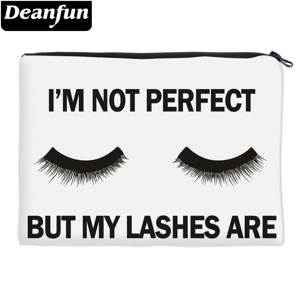 Deanfun Cosmetic Bags 3D Printed Eyelash with Letter Necessaries for Women Travelling