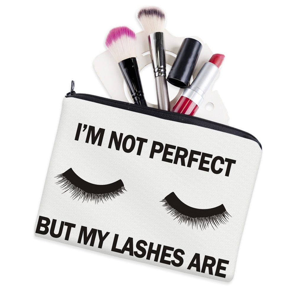 Deanfun Cosmetic Bags 3D Printed Eyelash with Letter Necessaries for Women Travelling