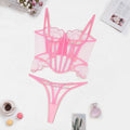 Two piece set of shapewear straps with mesh edges and perspective lingerie