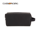 Business Simple Black PU Leather Cosmetic Storage Bag Male Neutral Wash Bag Square Portable Portable Cosmetic Bag