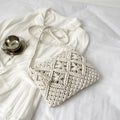Spring And Summer Trendy Cotton Rope Tassel Hand Woven Bag Hand Held One Shoulder Straw Bag Casual Women's Bag Beach Bag