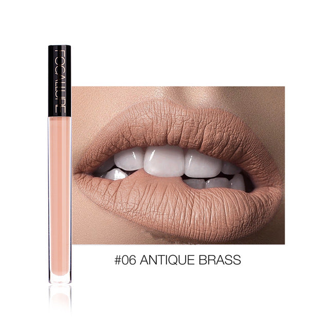 FOCALLURE Liquid Lipstick Makeup Matte Lip Tint Sexy Pigment Waterproof Batom Tint Nude Gloss Kiss-proof Lips Make up
