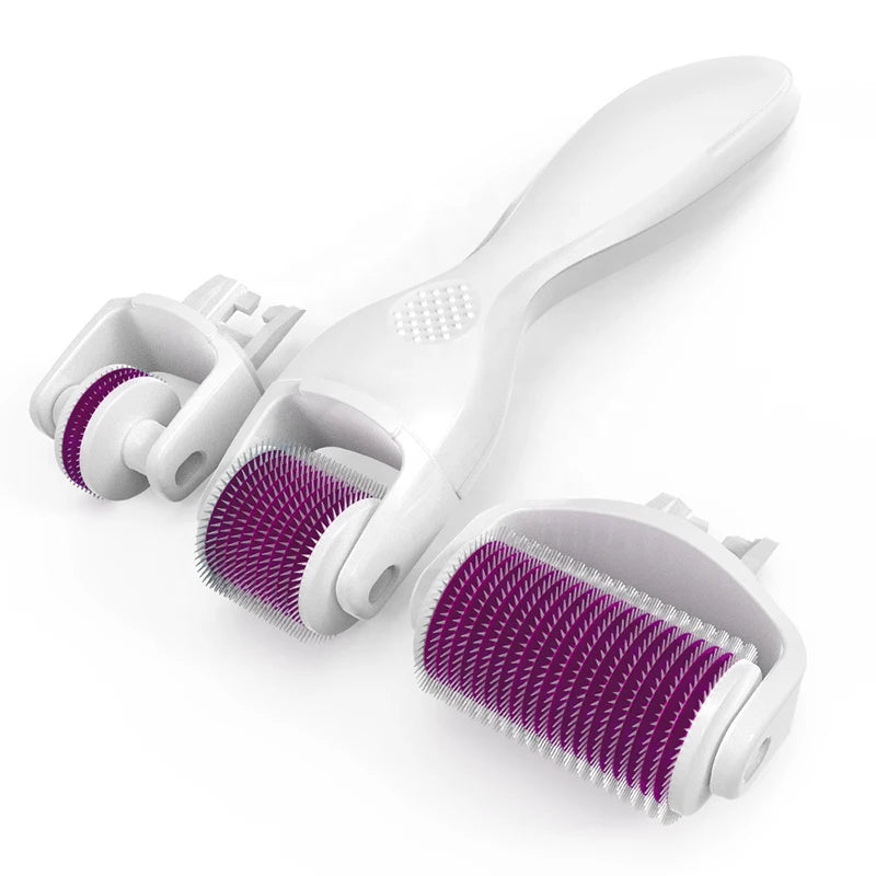 Serum Micro 3 in 1 Kit DRS Derma Roller 180 600 1200 Needles 3 Replacement Heads Microneedling Cosmetic Instrument